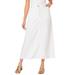 Plus Size Women's Complete Cotton A-Line Skirt by Roaman's in White Denim (Size 42 W)