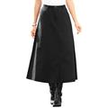 Plus Size Women's Complete Cotton A-Line Kate Skirt by Roaman's in Black Denim (Size 40 W)