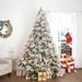 The Holiday Aisle® Traditional Snow Flocked Christmas Tree w/ Lights, Pine Christmas Tree Prelit w/ Metal Stand | 61 W in | Wayfair