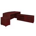 Regency Legacy Hi-Low Bow Front L Desk w/ Single Mobile Pedestal Wood in Brown | 29 H x 71 W x 80 D in | Wayfair LLDLCBFMP7135MH