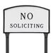 Montague Metal Products Inc. Standard Arch No Soliciting Statement Plaque Sign w/ Lawn Stakes Metal | 10 H x 15 W x 0.25 D in | Wayfair