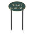 Montague Metal Products Inc. Standard Oval Private Residence Statement Plaque Sign w/ Lawn Stake Metal in Yellow | 8.5 H x 13 W x 0.25 D in | Wayfair