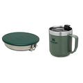 Stanley Adventure All-In-One Kampingkochset – Leichtes 9-teiliges Outdoor Kochset aus Rostfreiem Edelstahl - Camping Geschirr & Classic Legendary Camp Mug Thermobecher 354ml Hammertone Green