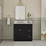 Red Barrel Studio® 37" Single Bathroom Vanity Set Wood/Marble in Black | 35 H x 37 W x 22 D in | Wayfair F35EE2900C01405BA60AEFF222896EFE
