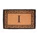 Geo Crafts, Inc Monogram Mat Creel Ivy Border Outdoor Door Mat Coir in White | 1'10" x 3' | Wayfair G13436I