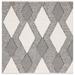 Gray/White 72 x 72 x 0.39 in Area Rug - Mercury Row® Truex Geometric Handmade Area Rug in Ivory/Cotton/Wool | 72 H x 72 W x 0.39 D in | Wayfair