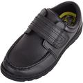ABSOLUTE FOOTWEAR Childrens Kids Boys Easy Fasten Touch and Close School Formal Shoes - Black - UK 3 / EU 36