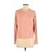 Forever 21 Pullover Sweater: Pink Color Block Tops - Women's Size Medium