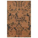 5 x 8 ft. Hand Knotted Wool Floral Rectangle Area Rug Beige