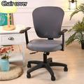 Gerich Elastic Swivel Computer Chair Cover Gray Split Chair Cover Stretch Office Seat Cushion Protector Decor