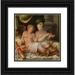 NicolÃ² dell Abate 15x15 Black Ornate Wood Framed Double Matted Museum Art Print Titled - Eros and Psyche (Between 1512 and 1571)