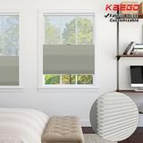 Keego Day and Night Cordless Cellular Shade Adjustable Dual Use Honeycomb Window Blinds Light Filtering Sheer and Blackout Grey 39.5 w x 52 h