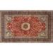 Ahgly Company Indoor Rectangle Traditional Saffron Red Persian Area Rugs 8 x 10