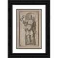 Perino Del Vaga 13x18 Black Ornate Wood Framed Double Matted Museum Art Print Titled - Study for Allegorical Figure of Prudence (1501-47)