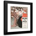 Edward Penfield 11x14 Black Modern Framed Museum Art Print Titled - People We Pass Stories of Life Among the Masses of New York City by Julian Ralph (1896)