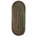 Colonial Mills 2 x 15 Green and Beige All Purpose Handcrafted Reversible Oval Area Throw Rug