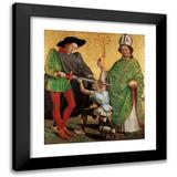 Master of Uttenheim 12x14 Black Modern Framed Museum Art Print Titled - St Martin of Tours and St Nicholas of Bari (ca 1475)