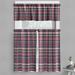 Ambesonne Plaid Valance & Curtain Retro English Classical 55 x36 Multicolor