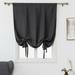 CUH Black Blackout Roman Curtains for Kids Bedroom Thermal Insulated Curtains Rod Pocket Tie Up Shade Curtains 1-Panel for Small Windows Bathroom Kitchen (30 x 46 Inches Long)