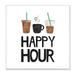 Stupell Industries Happy Hour Phrase Coffee Iced Drink Kitchen Beverage 12 x 12 Design by Jennifer McCully