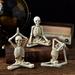 GROFRY Halloween Yoga Skeleton Funny Gifts Anti-fade Collectible Horror Festival Prop Resin Crafts Ghost Festival Desktop Skeleton Figurine for Indoor