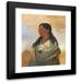 George Catlin 12x14 Black Modern Framed Museum Art Print Titled - Hon-Is-A-Put-O Wife of Bear-Catcher (1832)