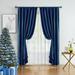 Exultantex Royal Blue Pompom Blackout Curtains for Bedroom/Living Room Thermal Insulated Window Drapes 50 W x 84 L 2 Panels Rod Pocket