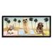 Stupell Industries Whimsical Dogs Sunglasses Beach Towels Palm Trees Framed Wall Art 24 x 10 Design by Grace Popp