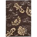 SAFAVIEH Florida Garnet Floral Shag Area Rug Dark Brown/Smoke 8 x 10