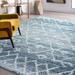 Shag 8x10 Area Rug Thick (7 10 x 9 10 ) Geometric Blue White Living Room Easy to Clean