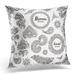 ECCOT Big of Henna Floral and Frames Based on Traditional Ornaments Paisley Mehndi Tattoo Doodles Pillowcase Pillow Cover Cushion Case 18x18 inch