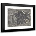 Samuel Jessurun de Mesquita 24x20 Black Modern Framed Museum Art Print Titled - Camelia (Black; Around a Maze -Like Pattern) (1920)