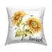 Stupell Industries Thankful Text Country Sunflowers Bumble Bees Glam Yellow 18 x 7 x 18 Decorative Pillows