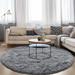 DweIke Round Rug for Bedroom Super Fluffy Circle Rugs for Baby Nursery Furry Carpet for Children Kids Room Cute Soft Shaggy Area Rug for Girls Home Decor For Dorm 6 x6 Gray