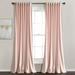 Lush Decor Prima Velvet Solid Window Panels Light Filtering - Blush - 84 x 54