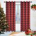 CUH 1-Piece Christmas Blackout Window Curtain Room Darkening Curtain Buffalo Checker Window Curtain Buffalo Plaid Window Drape Grommet Eyelet Ring Top Curtain Panel Red W:52 xL:84