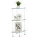 mDesign Glass Corner 3-Tier Tower Cabinet Storage Organizer Shelves White/Clear