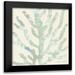 Loreth Lanie 12x12 Black Modern Framed Museum Art Print Titled - Coral Vision on Cream I