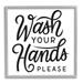 Stupell Industries Wash Hands Please Bathroom Typography Text Sign Framed Wall Art 17 x 17 Design by Jalynn Heerdt
