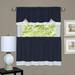 Mackenzie Window Curtain Tier and Valance Set 58x36/58x14 - Navy/White