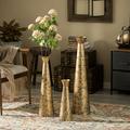 Brushed Paint Unique Straight Design Metal Decorative Floor Vase Flower Holder for Entryway Living Room or Dining