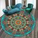 Boho Tribal Round Rug - 16 Inch Persian Small Round Area Rug Door Mat Nursery Living Room Dining Bedroom Foyer Area Rug