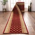 Well Woven Custom Size Runner - Choose Length - Noble Palace Red French European Traditional 27 Inch Wide x 25 Feet Long Runner (27 x 25 ) Floral Border Carpet