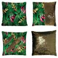 ECZJNT Lush tropical flowers plants Pillow Case Home Decor Cushion Cover 16x16 Inch