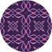 Ahgly Company Machine Washable Indoor Round Transitional Dark Orchid Purple Area Rugs 8 Round