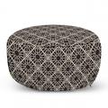 Ethnic Pouf Cover with Zipper Traditional Lacy Style Geometric Circles in Boho Oriental Effects Soft Decorative Fabric Unstuffed Case 30 W X 17.3 L Seal Brown and Ivory by Ambesonne