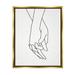 Stupell Industries Romantic Holding Hands Outline Drawing Loving Couple Graphic Art Metallic Gold Floating Framed Canvas Print Wall Art Design by Lettered and Lined