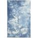 5 X 8 Rug Wool Blue Modern Hand Tufted Shibori Tie Dye Room Size Carpet