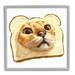 Stupell Industries Silly Tabby Cat Face Head Inside Toast Bread Painting Gray Framed Art Print Wall Art Design by Ziwei Li