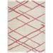 LBaiet 8 x 10 Pink and White Diamond Rectangular Shag Area Throw Rug